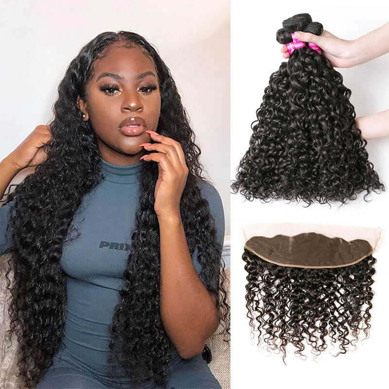 human hair bundle with front