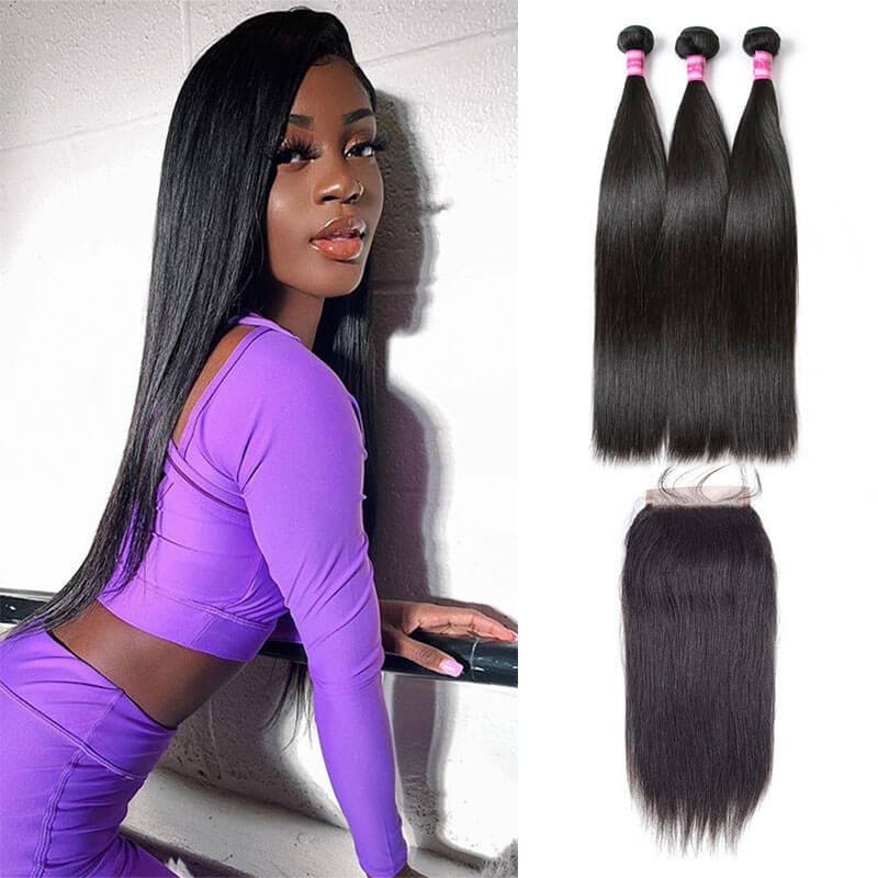Straight 3 Bundles with Closure 4x4 Middle Part