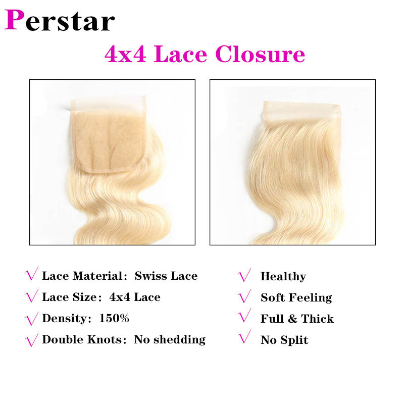 body wave lace closure 613 blonde color