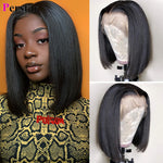 straight short bob lace front wig