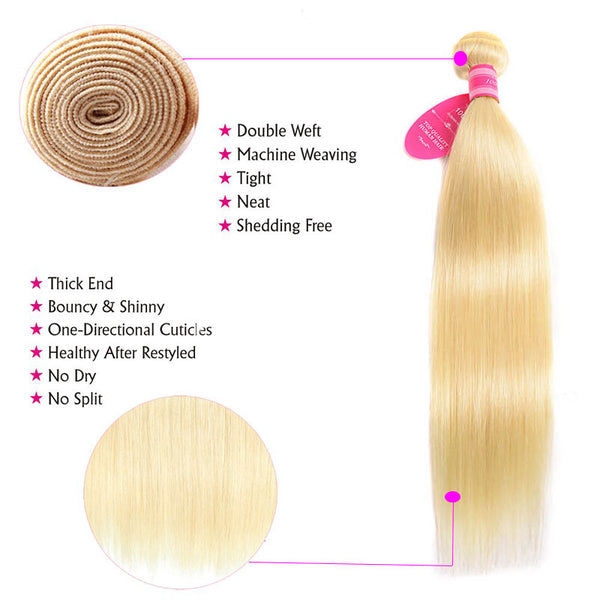 straight human hair 613 blonde color