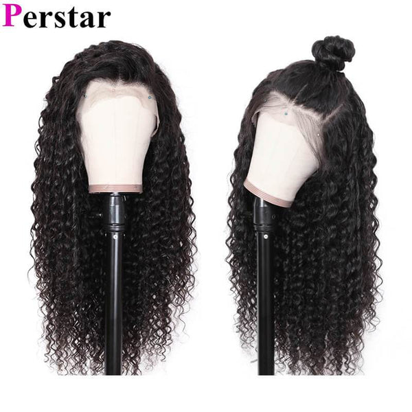 human hair deep wave lace front wigs