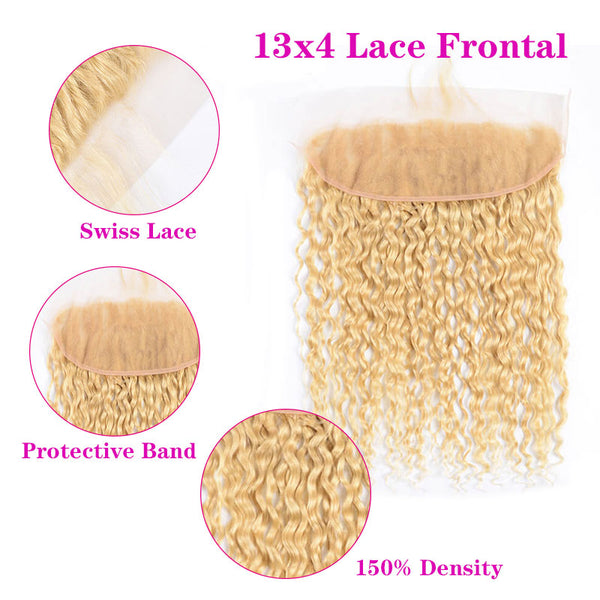 Water Wave 613 Blonde Human Hair 13x4 Lace Frontal | Perstar Hair