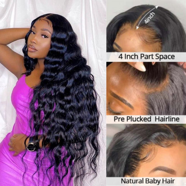 Brazilian Human Hair Body Wave 13x4 Lace Frontal Wigs With Baby Hair